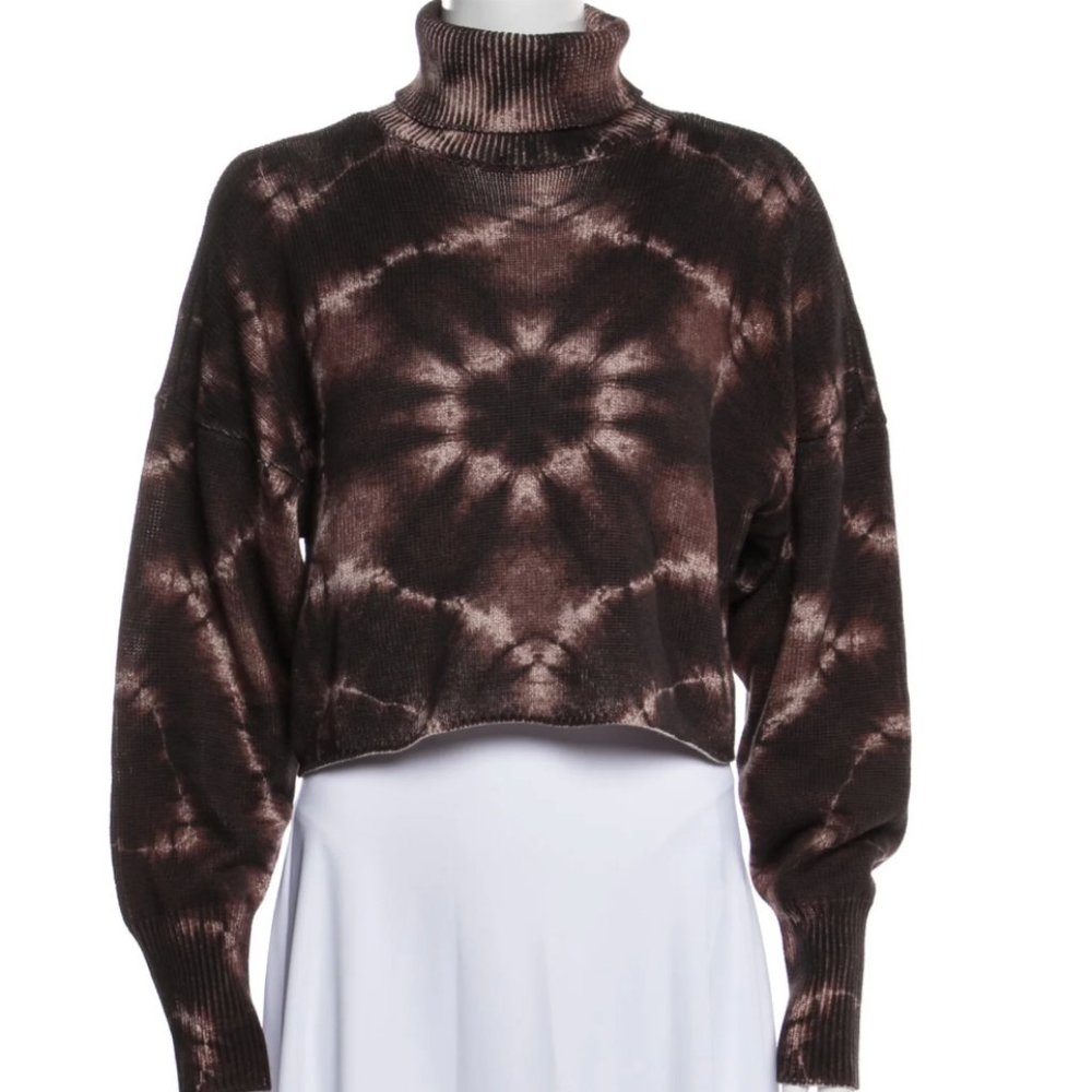 I AM GIA AYDEN Brown Tie Dye Turtleneck Sweater